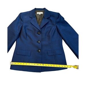 JONES STUDIO SEPARATES Women Navy Blue Striped Blazer Jacket Size 12